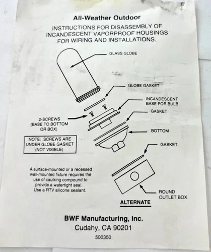 M. Stephens VWG-01-G Vaporproof Incandescent Right Angle Bracket Fixture — product image 5 of 6