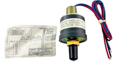Seventy Three Mfg Inc 833A254002 Pressure Switch Set at 3PSI Falling — primary product image