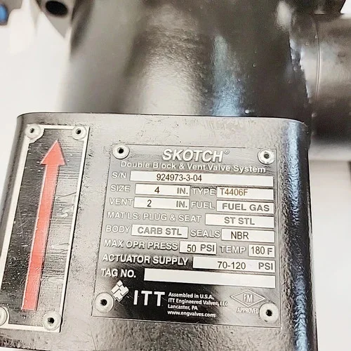 ITT Skotch T4406F Double Block and Vent Valve System, 4 Inch — product image 8 of 9
