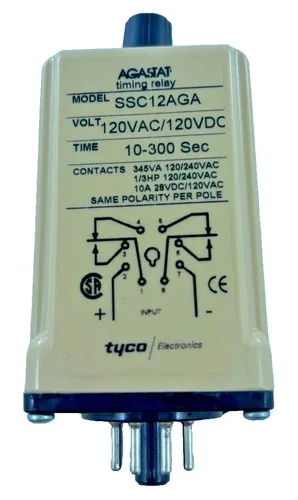 AGASTAT SSC12AGA Timing Relay 120VAC/120VDC 10-300 Sec On Delay — product image 3 of 6