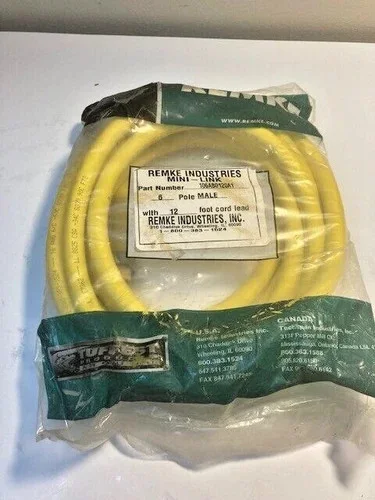 Remke Industries Mini-Link Cordset 106AB0120A1, 6 Pole Male, 12 ft — primary product image