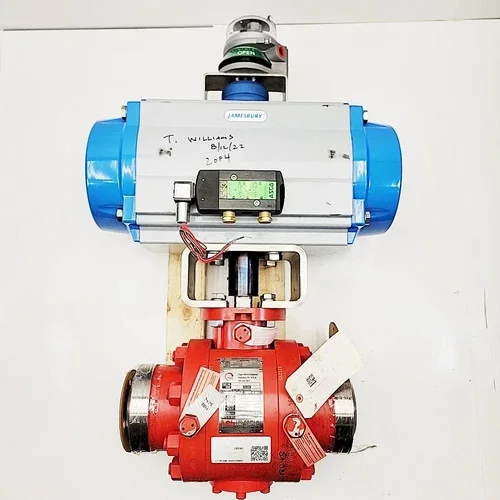 Tiger Valve Company 46FP-11F113 Ball Valve 4x4 CL-600 with Jamesbury VPVL650SR4/5BD Pneumatic Actuator — primary product image