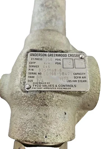 Anderson Greenwood Crosby 83S1M68-8 Safety Relief Valve 3/4" Inlet 1" Outlet — product image 2 of 7