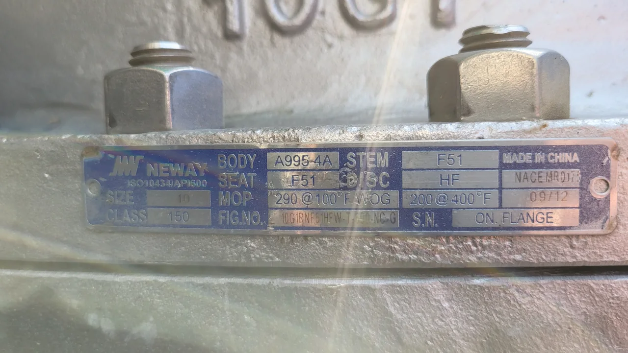 Neway 10-inch Class 150 Gate Valve Fig. No. 10G1RNF51HFW-T-600-NC-G — product image 2 of 3