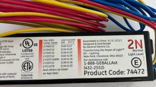 GE ProLine T12 Electronic Ballast GE-240-RS-MV-N — product image 5 of 5