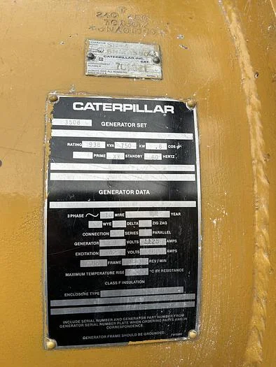 Caterpillar 3508 Diesel Generator Set 750 kW — product image 3 of 3