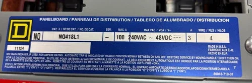Square D NQ418L1 Panelboard Interior — product image 3 of 5