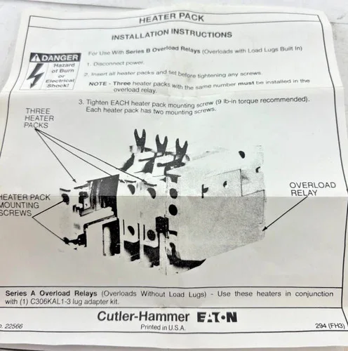 Cutler-Hammer H2001B-3 Freedom Series Heater Pack (Set of Three, 0.254-0.411 Amp) — product image 6 of 6