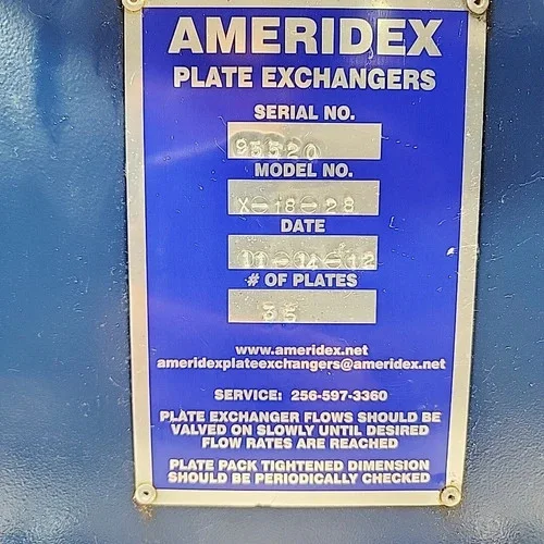 Ameridex X-18-28 Plate Heat Exchanger with 35 Plates — product image 15 of 15