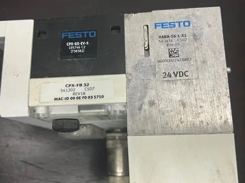 Festo CPX-FB32 Ethernet/IP Communication Node with CPX-GE-EV-S Interlinking Block — product image 8 of 8