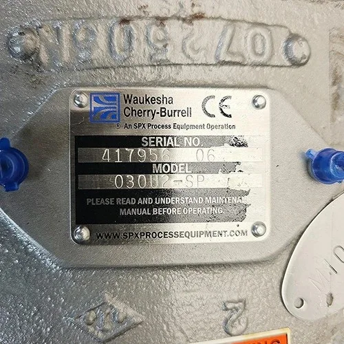 Waukesha Cherry-Burrell Universal II 030U2-SP Positive Displacement Rotary Lobe Pump 316SS with Marathon 3HP Motor and Falk Gearbox — product image 3 of 6