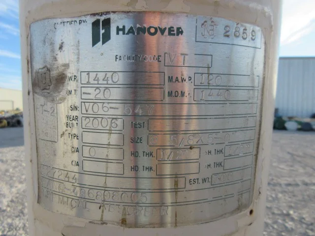 Hanover Vertical Pressure Vessel V06-547 — product image 4 of 8