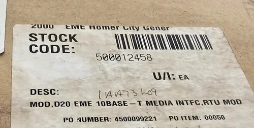 GE D20 EME 10BASE-T Media Interface RTU Module 526-2116 — product image 5 of 6