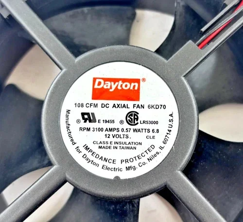 Dayton 6KD70 DC Axial Fan - 108 CFM Industrial Cooling Fan — product image 2 of 5
