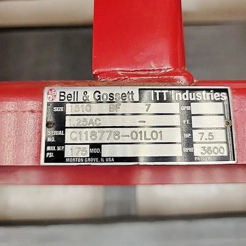 Bell & Gossett 1510-BF-7 End Suction Centrifugal Pump with 7.5 HP WEG Motor — product image 8 of 9