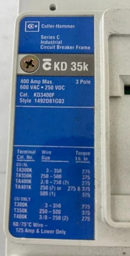 Cutler-Hammer KDB3400 Circuit Breaker Frame with KT3300T 300A Trip Unit — product image 3 of 5