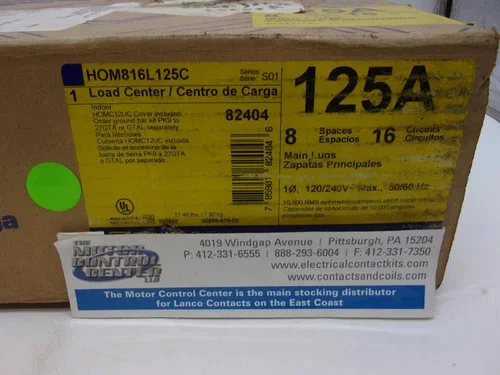 Square D HomeLine HOM816L125C Main Lug Load Center 125A 8 Spaces — primary product image