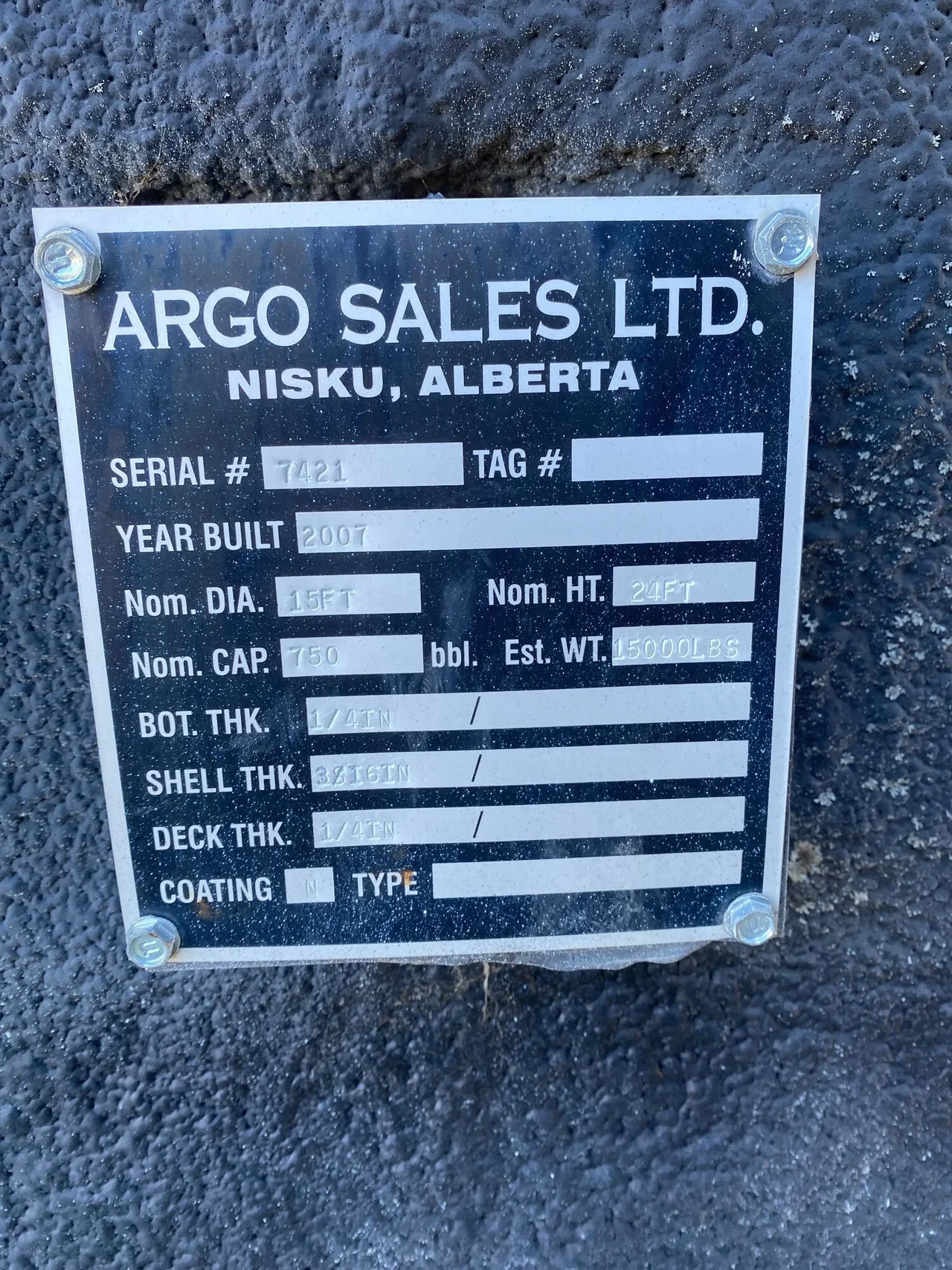 750 BBL Storage Tank – Insulated — product image 6 of 6