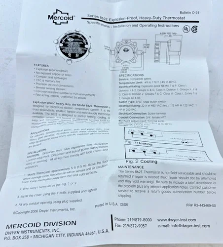 Mercoid 862E Explosion-Proof Heavy-Duty Thermostat — product image 4 of 4