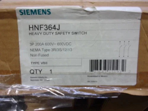 Siemens Heavy Duty Safety Switch HNF364J — primary product image