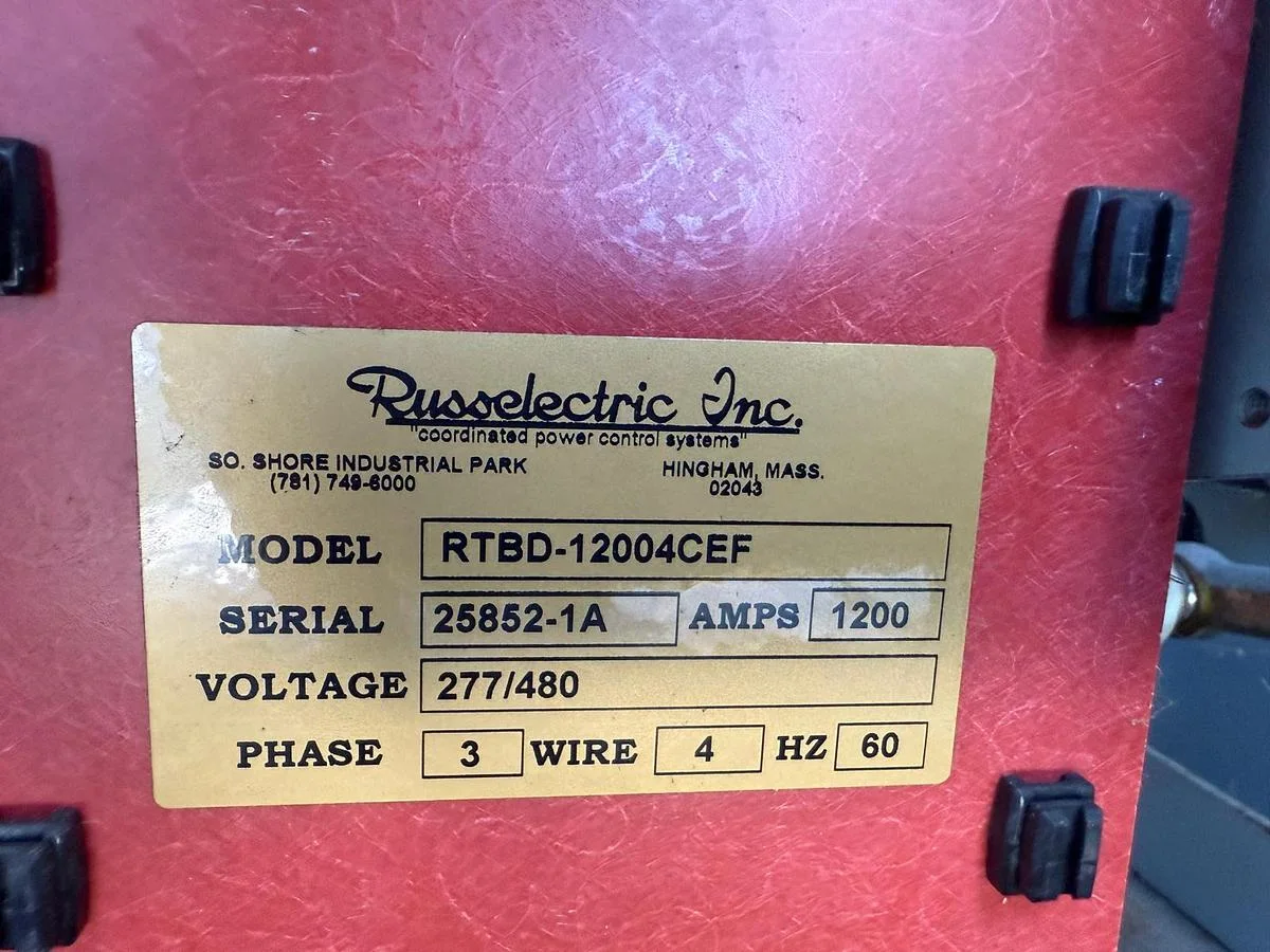 Russelectric RTBD-12004CEF 1200A Automatic Transfer Switch — product image 7 of 10
