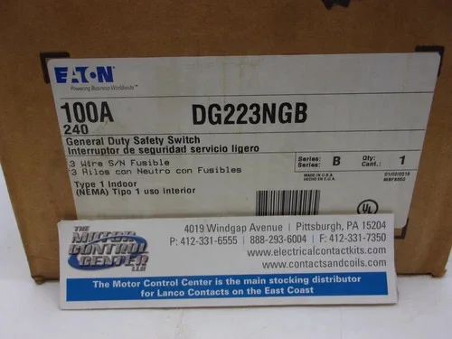 Eaton DG223NGB General Duty Safety Switch 100A 240V — primary product image