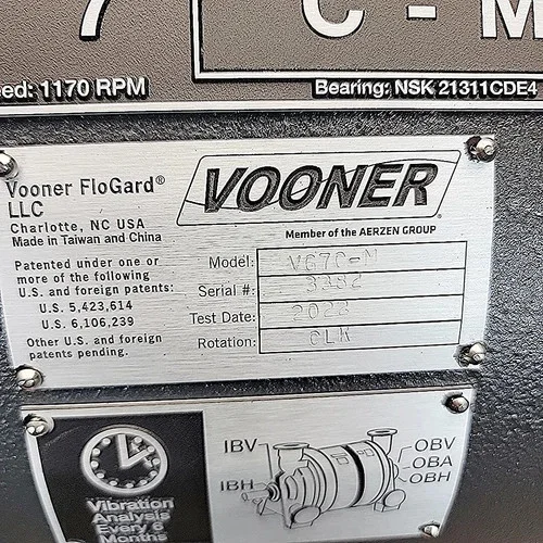 Vooner FloGard VG7C-M Single Stage Liquid Ring Vacuum Pump — product image 9 of 10
