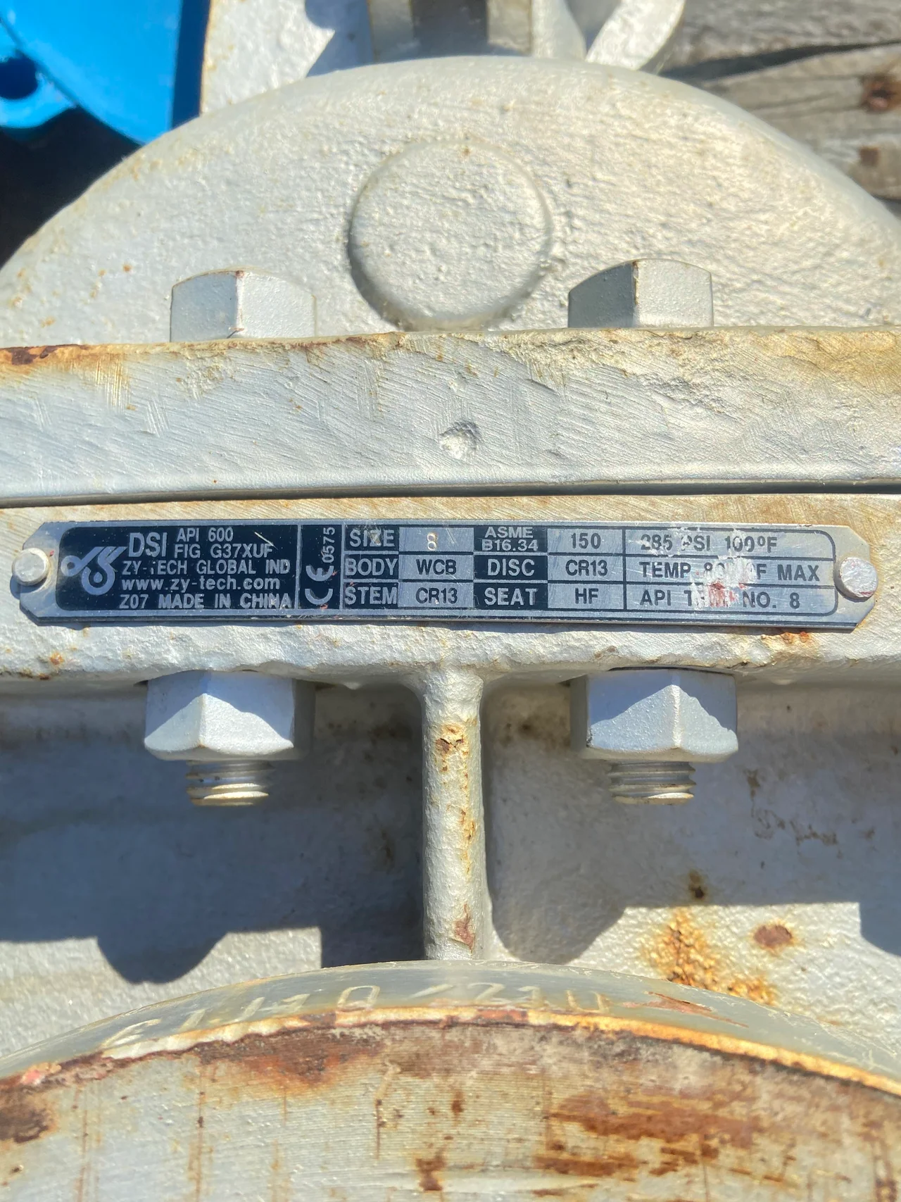 Zy-Tech Global 8 Inch Class 150 Gate Valve FIG. 600 063YAU with BG101 Gear Operator — product image 2 of 4