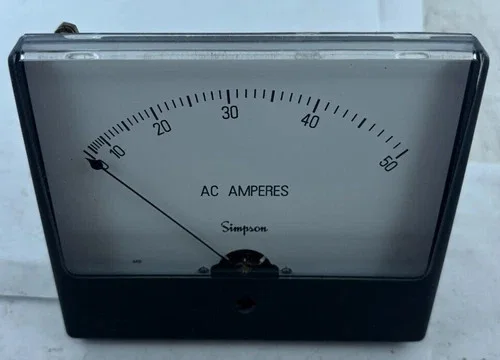 Simpson 1359 Wide-Vue Panel Mount AC Ammeter 0-50A with Current Transformer — product image 3 of 5