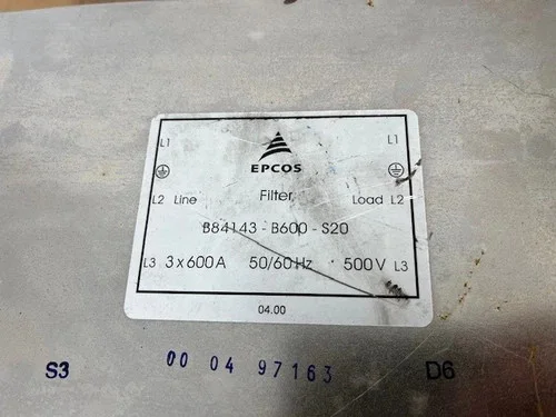 EPCOS TDK B84143-B600-S20 Power Line Filter 500VAC 3x600A — product image 2 of 5