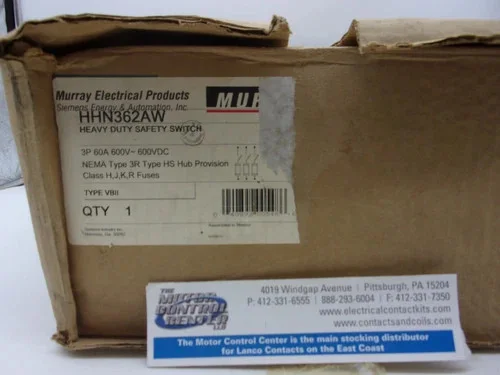 Murray HHN362AW Heavy Duty Safety Switch 60A 3P 600V Fusible NEMA 3R — primary product image