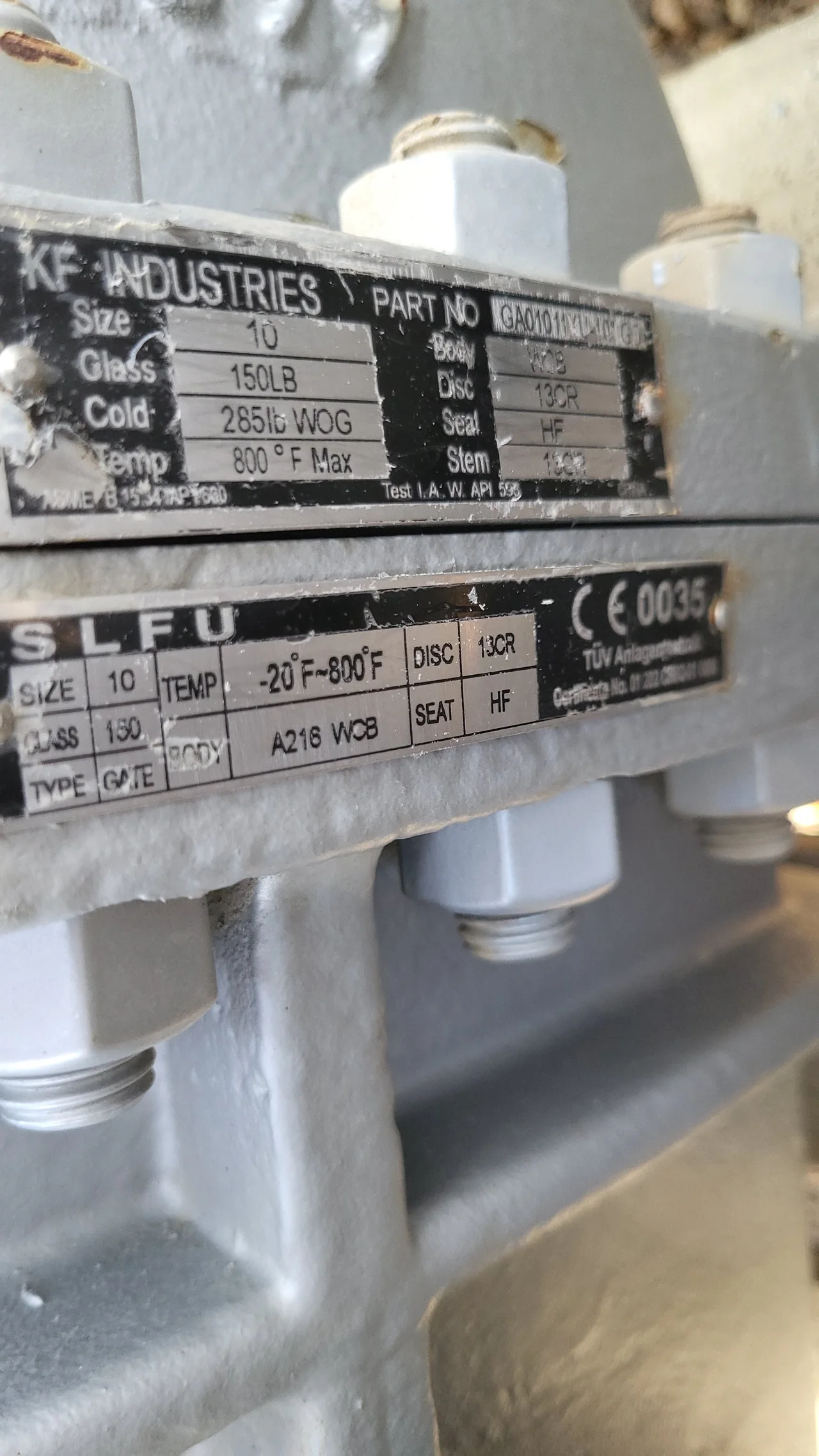 KF Industries Gate Valve GA01011XU 10-inch Class 150 WCB — product image 3 of 4