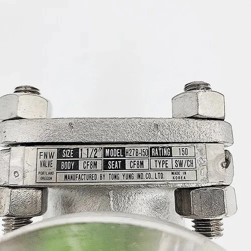 FNW 1 1/2" H27B-150 Swing Check Valve 316SS — product image 5 of 5