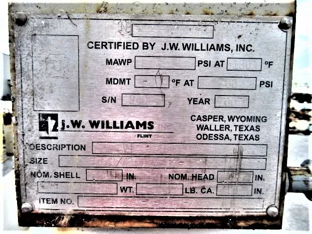 J.W. Williams Vertical Two-Phase Separator, 10-3/4" x 4' — product image 5 of 6