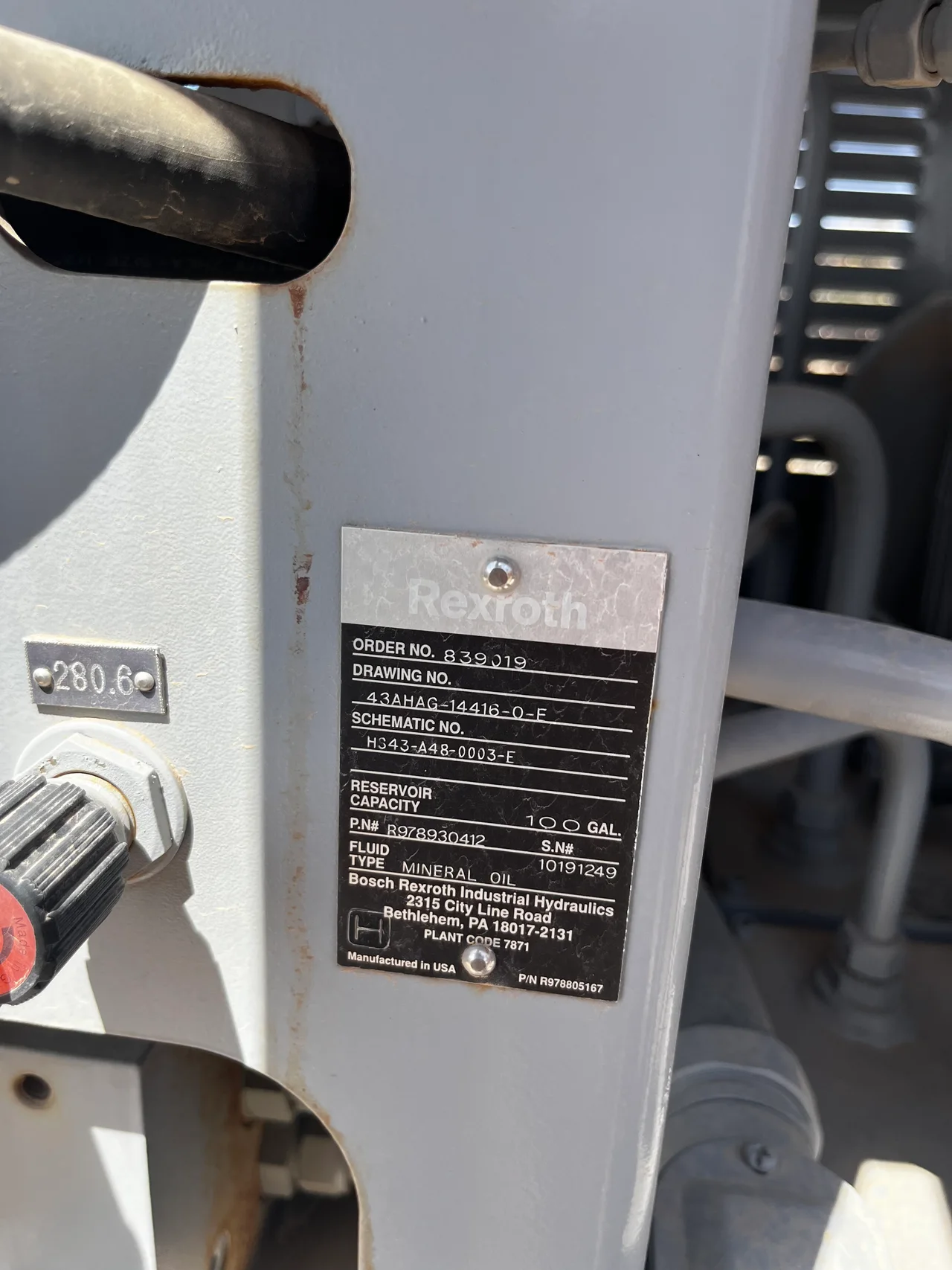 Bosch Rexroth Hydraulic Power Unit 100 Gallon Reservoir P/N 1630-83402 — product image 4 of 10