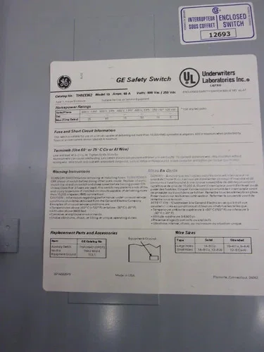 General Electric THN3362 60A Non-Fusible Heavy Duty Safety Switch — product image 2 of 8