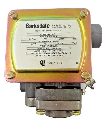 Barksdale P1H-K340SS-T Stainless Steel High Pressure Switch — primary product image