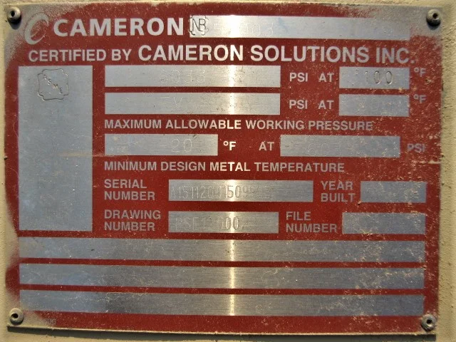 Cameron 20" x 5' High Pressure Sand Trap Separator — product image 7 of 9