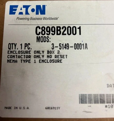 Eaton C899B2001 NEMA Type 1 Enclosure for Box 2 Contactor — primary product image