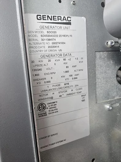 Generac SD2000 2000 kW Diesel Generator Set with Mitsubishi S16R-Y2PTAW2-1 Engine — product image 6 of 10