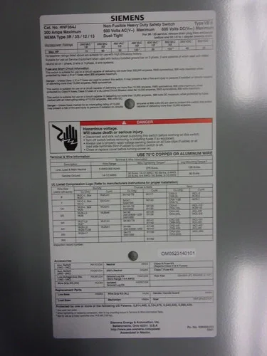 Siemens Heavy Duty Safety Switch HNF364J — product image 6 of 9