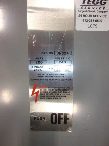 Gould ITE JN324 Fusible Safety Switch 200A 240V 3-Pole — product image 6 of 10
