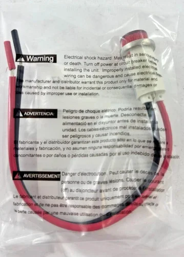 Dayton 22NY47 LED Indicator Light 1/2" Raised Red 120VAC/DC 6 Inch Wire Leads — product image 3 of 3
