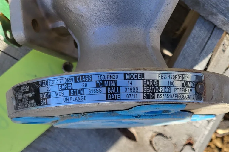 Neway FB2-R20R01N 2" x 1.5" Class 150 Flanged Ball Valve