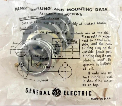 General Electric Push Button Panel Mounting Kit