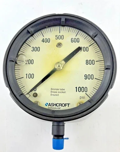 Ashcroft Duragauge Pressure Gauge 45-1279-ABL-02L-1000# 4-1/2 Inch Dial, 0-1000 PSI