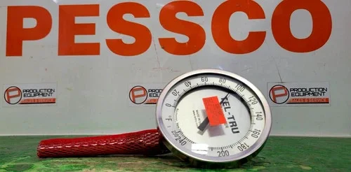 Tel-Tru AA575R Adjustable Angle Bimetallic Thermometer, 5" Dial, 50-550°F Range, 4" Stem