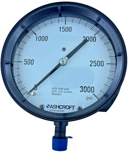 Ashcroft 1379 Duragauge Pressure Gauge 6" Dial 0-3000 psi 1/2" NPT Lower