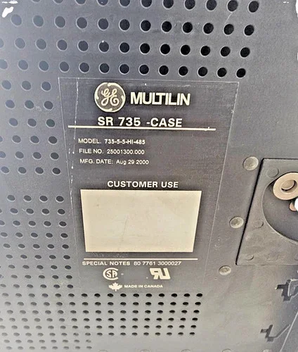 GE Multilin SR735 Feeder Protection Relay – 735-5-5-HI-485 + Mounting Case