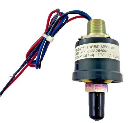 Seventy Three Mfg Inc Pressure Switch 833A254001, Set at 7 PSI Falling